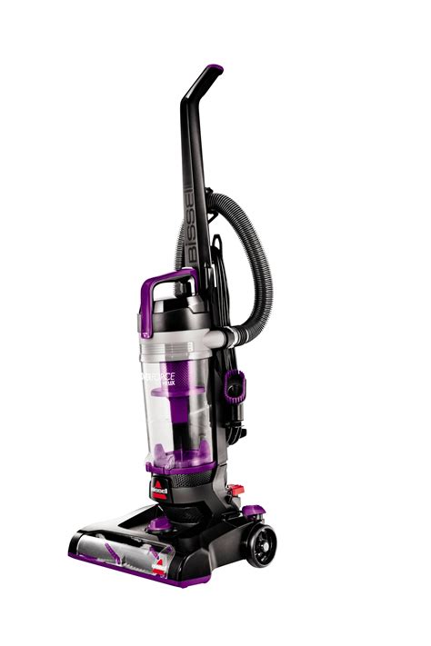 Hold the dirt container over a trash bin and press the release button to dump the debris. . Powerforce helix vacuum cleaner